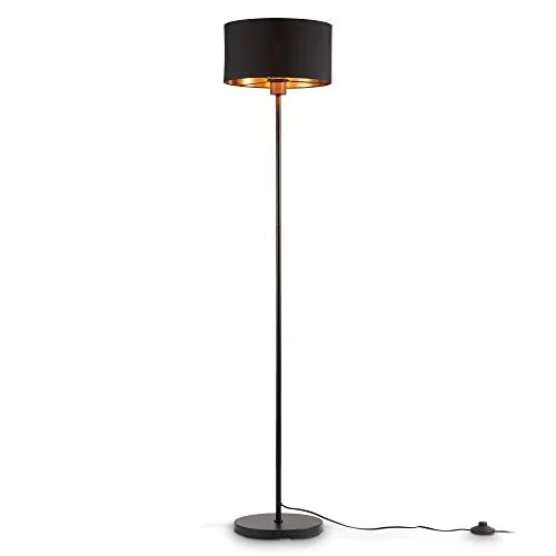 B.K.Licht Vintage Stehlampe mit Fußtaster - Standleuchte im Industrial Design, bietet sanftes Licht zum Wohlfühlen und ist ideal für jedes Zimmer, stabil und sicher mit gewichteter Basis.