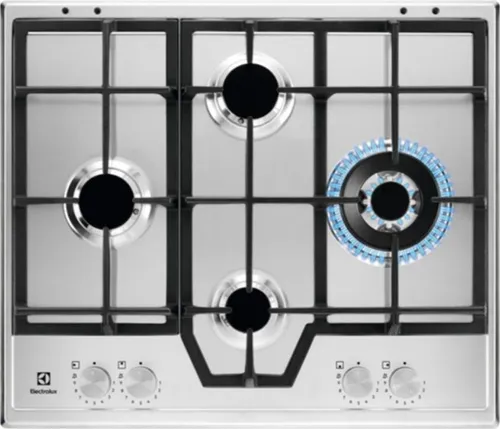 Electrolux Kgs64562Sx Steppower Gas Kochfeld - Kochfeld mit Steppower-Technologie für präzise Temperaturkontrolle und schnelles Kochen, ideal für passionierte Köche.