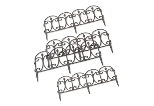 Produktbild HTI-Living Beetbegrenzung Zierzaun Schnörkel 4-teilig Nessa, Set, 4 Zaunelemente, Beeteinfassung Beetbegrenzung