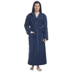 Herren Bademantel mit Kapuze XXL-3XL in Marine