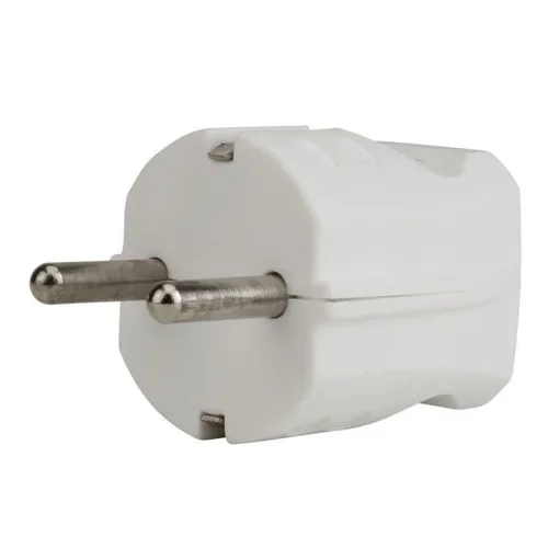 Schutzkontakt-Stecker ohne Knickschutz weiß  Schutzkontaktstecker