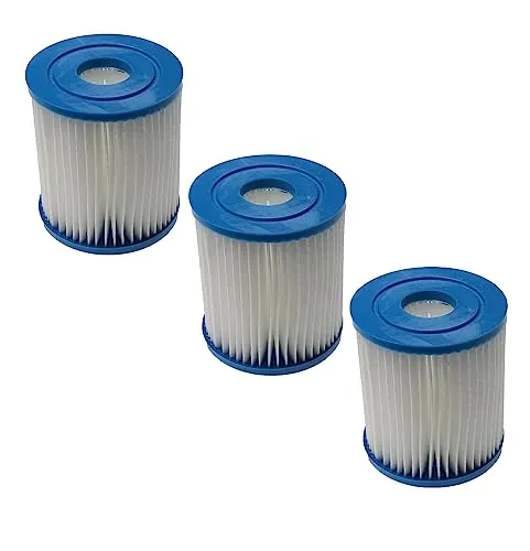 vhbw 3X Filterkartusche Ersatz für Bestway Flowclear Filter Größe 1 (58093) für Swimmingpool, Filterpumpe - Wasserfilter Blau Weiß