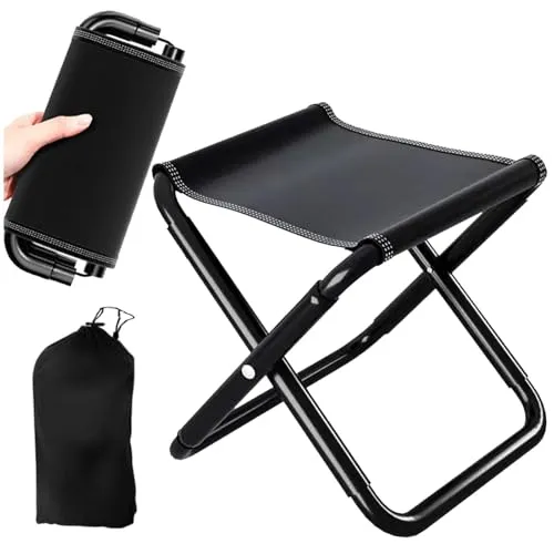 Jiavlyx Tragbaren Faltbaren Hocker, 30 * 30 * 30cm Campinghocker Klappbar, Leicht Sitz Falthocker Mit Aufbewahrungsbeutel, Für Reisen Wandern Garten Angeln Grillen Strand