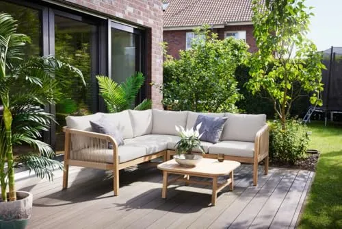 Primaster Gartenmöbel-Set Leros - Wetterfestes Lounge Set aus Akazienholz, ideal für entspannte Stunden im Garten oder auf der Terrasse.