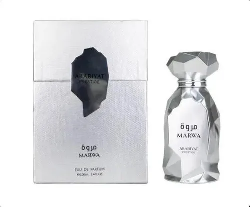 Arabiyat Prestige Marwa Eau de Parfum 100 ml - Herrendüfte mit luxuriösem Design in eleganter silberner Flasche, ideal für besondere Anlässe und täglichen Gebrauch.