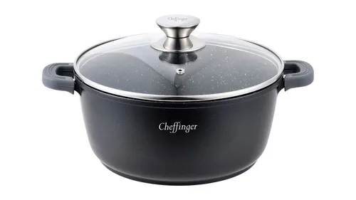 Cheffinger Kochtopf Aluguss Ø40cm mit Glasdeckel