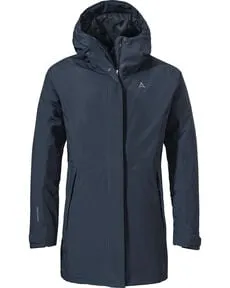 Schöffel Damen Parka Style Froda WMS - Funktionsjacke für Outdoor-Aktivitäten, atmungsaktiv und wasserdicht mit 2-Wege-Stretch für optimale Bewegungsfreiheit und verstellbarer Kapuze.