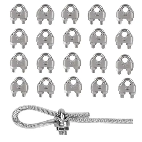 M3 Drahtseilklemmen U Bolt 20 Stück Kabelschellen Edelstahl 304 Grip Clip Klammer Bügelklemmen Stahl Seilklemme