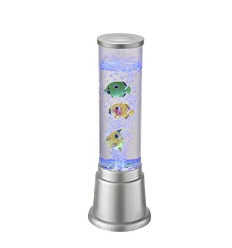 LED Wassersäule Sprudelsäule mit Farbwechsel und 3 Fischen - Stimmungslicht mit faszinierender Farbwechselfunktion, ideal für stimmungsvolle Dekoration in Wohnräumen oder Kinderzimmern.