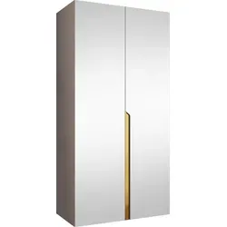 MIRJAN24 Kleiderschrank Mila 3 100 mit Spiegel - Modern & Praktisch - Moderner Kleiderschrank Mila 3 100 mit zwei Drehtüren und einem praktischen Spiegel. Maße: 100x202x52 cm. Ideal für die Aufbewahrung Ihrer Kleidung. Lieferung in Paketen mit Montageanleitung.