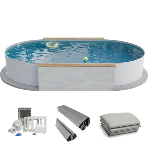 Fresh-Pool Oval Stahlwandpool Set 525x320 cm