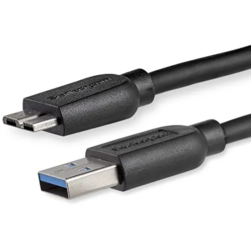 StarTech.com 2m schlankes SuperSpeed USB 3.0 A auf Micro B Kabel - St/St - USB 3.0 Anschlusskabel - Schwarz