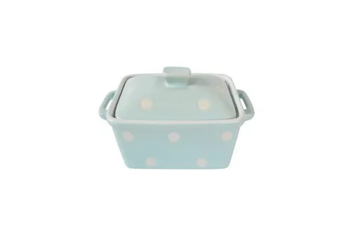 Isabelle Rose Butterdose Punkte Dots Herzen – Handbemalte Keramikdose mit Deckel