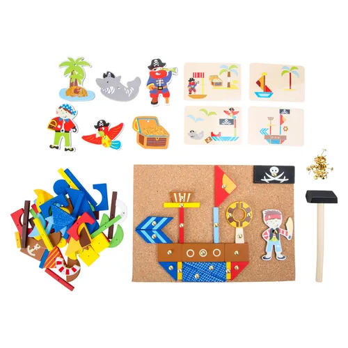 Small Foot 10226 Hämmerchenspiel „Pirat“, bunt, 165-teilig (1 Set)