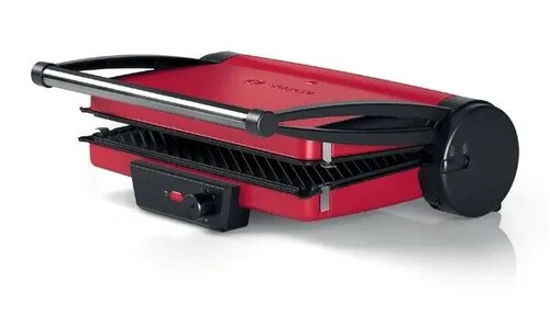 Bosch Tischgrill TCG4104 - 3-in-1 Kontaktgrill mit 2000 W, stufenloses Thermostat und herausnehmbare, spülmaschinengeeignete Grillplatten für einfache Reinigung