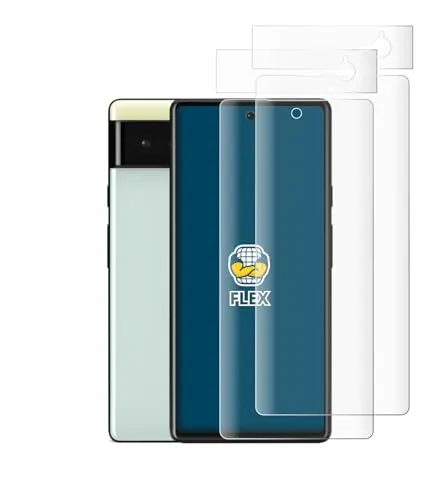 BROTECT 2 Stück Full-Cover Schutzfolie für Google Pixel 6 (Display+Kamera) Full-Screen Displayschutz-Folie [3D Curved, Kristall-Klar]