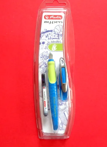 Herlitz Füller Patrone my.pen blau lemon - Füller mit nachfüllbaren Patronen in leuchtendem Blau, ideal für Schule und Büro.