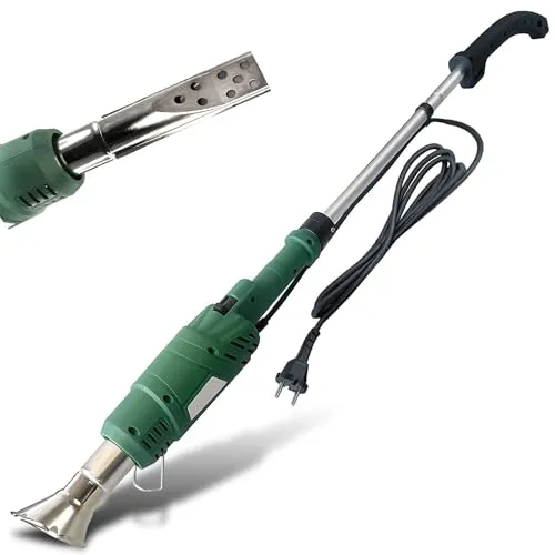FISHTEC Elektrischer Unkrautvernichter, 2000 W, 2-in-1: Unkrautbrenner + Grillanzünder, ohne Gas und Chemikalien, leistungsstark, bis zu 600 °C, 2 Düsen, abnehmbarer Griff