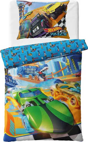 Hot Wheels Let's Race Kinderbettwäsche in blau von PHU CARBOTEX