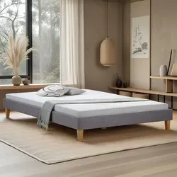 Homestyle4u 2283 Polsterbett 120x200 mit Matratze und Lattenrost - Modernes Futonbett in Grau, inklusive Matratze und Lattenrost, für erholsamen Schlaf. Ideal für Schlafzimmer, Gästezimmer oder Jugendzimmer mit stabiler Bauweise und praktischem Stauraum.