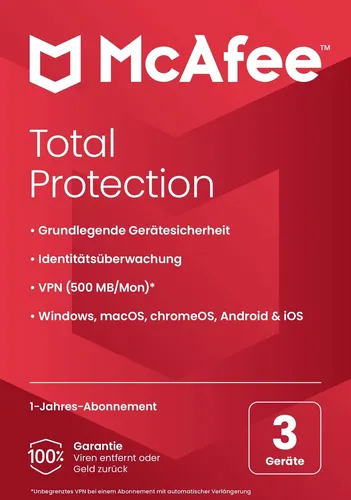 McAfee Total Protection 3-Geräte / 1-Jahr #BOX