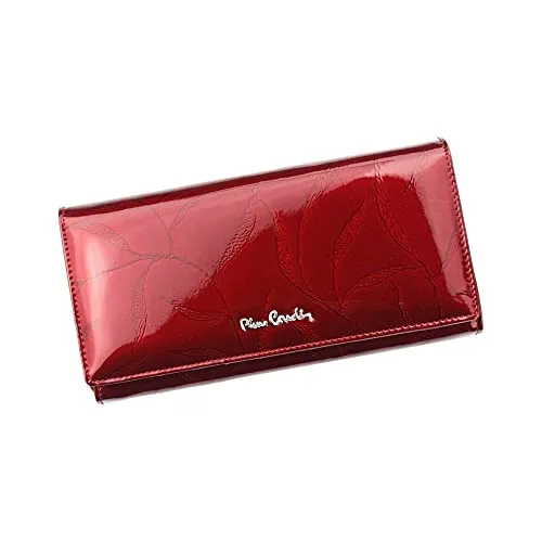 Pierre Cardin Brieftasche ROVICKY114550 - Elegante rote Geldbörse aus hochwertigem Leder - Damen-Geldbörse aus echtem Leder mit klassischem Schnitt, zahlreichen Fächern für Karten und Dokumente sowie einem stilvollen floralem Motiv.