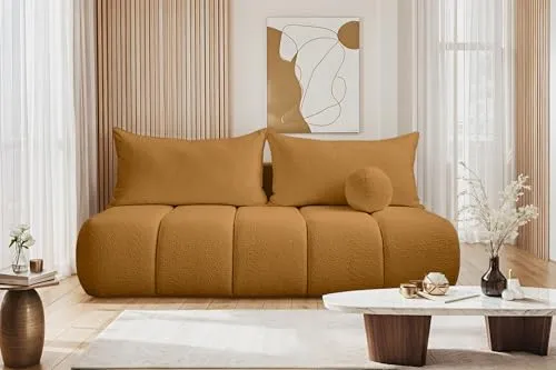 Dreisitziges Sofa PIANO mit Schlaffunktion in gold von Kaiser Möbel