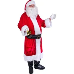 Nikolaus Weihnachtsmann Kostüm Set 3-tlg. | Rot Weiß - Rot - Einheitsgröße