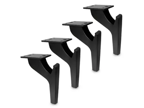 Prima-Online Tischbein Design Möbelfüße Metall 18 cm Schwarz Matt – Industrial Stahlfüße - Hochwertige Möbelfüße aus massivem Stahl in Schwarz Matt, 18 cm hoch. Ideal für Sofas und Kommoden im modernen Industrial-Look. Robuste Bauweise mit integriertem Bodenschutz für empfindliche Böden.