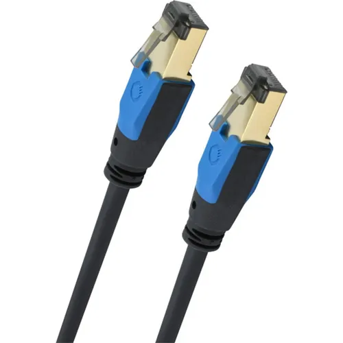 Oehlbach D1C19356 RJ45 Netzwerkkabel 7.50m CAT 8.1 - Hochgeschwindigkeits-Netzwerkkabel für bis zu 40 GBit/s, ideal für Gaming und Streaming. 100% abwärtskompatibel mit RJ-45-Steckverbindung und 24 Karat vergoldeten Anschlüssen für optimale Signalqualität.