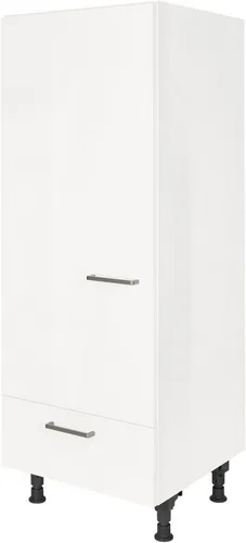 NOBILIA Kühlumbauschrank für 122er Einbaukühlschrank - Küchenschrank in Weiß, optimal für den Einbau eines Kühlschranks, platzsparend und modern gestaltet mit einer Höhe von 166 cm.