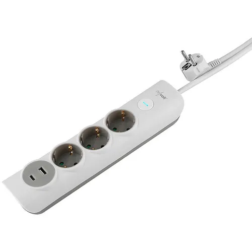 revolt 3-fach-Steckdosenleiste mit USB-A und -C, Ein/Aus-Schalter, 3.680 Watt