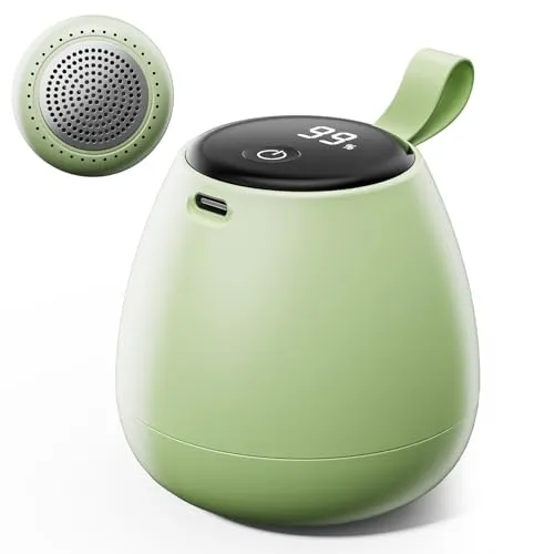 Aidisy Elektrisch Fusselrasierer Aufladbar Lint Remover, Elektrischer Wiederaufladbarer Fusselentferner Mit 2 Ersatzklingen, Fuselrasier Mit Tragbar LED-Anzeige, Fusselfräse für Verschiedene Stoffe