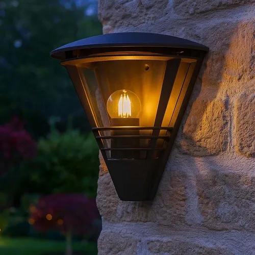 Wandleuchte anthrazit Außenlampe Garten Fassadenleuchte - Retro LED Filament Außenlampe aus robustem Aluminium und klarem Kunststoff, spritzwassergeschützt (IP44). Ideal für stilvolle Akzente im Garten oder an der Fassade.