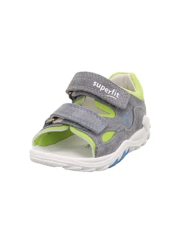 Superfit Jungen Flow Sandale, Hellgrau Hellgrün 2500, 20 EU - Wanderschuhe: Fair produzierte Sommersandale mit rutschhemmender PU-Sohle und 2 Klettverschlüssen für optimalen Halt und einfachen Einstieg.