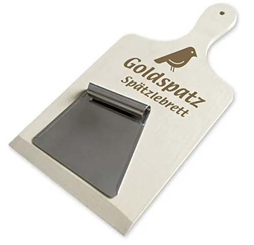 Goldspatz Spätzlebrett mit Schaber aus Edelstahl - #2196