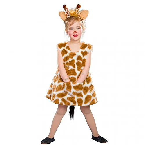 Festartikel Müller Giraffen-Kleid mit Haarreif - Kostüm für Kinder 116-128, hochwertig und ideal für Fasching, Karneval oder Halloween