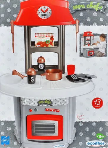 Ecoiffier Spielküche mit Zubehör Spielzeug Kinder Ofen Herd Spüle ca. 42x27,5x60