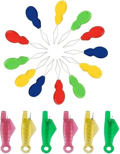 Caremore 18 Stück Einfädler, Einfädler aus Kunststoff zum Nähen, Kunststoff, DIY, Einfädeln, Kreuzstich, Einfädeln, Nähnadeln, zum Nähen von Hand & Quilting Craft