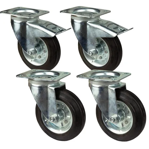 Stück Transportrollen mit Bremse Lenkrolle Transportrolle Möbelrolle 4