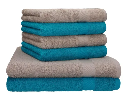 Betz Handtuch Set 6 Stück Palermo 2x Liegetücher 70x140 cm 4x Handtücher 50x100 cm, 100% Baumwolle