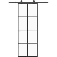vidaXL Schiebetür mit Beschlag Schwarz 76x205 cm ESG-Glas - Zimmertür aus langlebigem ESG-Glas mit leisen Gleitschienen, ideal für platzsparende Raumgestaltung und moderne Inneneinrichtung.