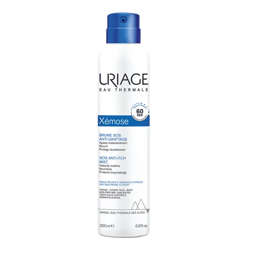 Uriage Xémose SOS Anti-Itch Mist 200 ml - Beruhigendes Spray für trockene, gereizte Haut. Lindert Juckreiz in nur 60 Sekunden und spendet langanhaltende Feuchtigkeit mit Sheabutter und Illipeöl. Ideal für die ganze Familie.