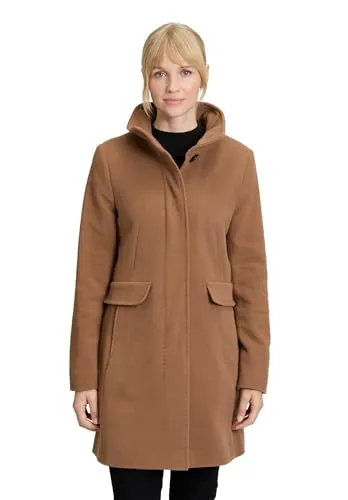 Wolljacke GIL BRET Damen Gr. 42 - Classic Nougat - Elegante Wolljacke von Gil Bret, tailliert und bis zur Mitte der Oberschenkel. Mit Stehkragen und praktischen Eingrifftaschen für einen stilvollen Look und hohen Tragekomfort.