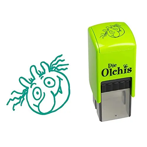 Trodat Olchi Junge Stempel für Kinder, Stempelset zum spielerischen Händewaschen – 1 Motiv, Sprachneutral, Selbstfärbend, dermatologisch getestet, 20 x 20 mm, Abdruck Grün, inklusive Stempelpass
