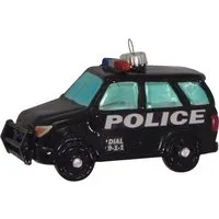 Krebs Glas Lauscha Weihnachtsornament SUV Polizei 1-tlg. 7cm