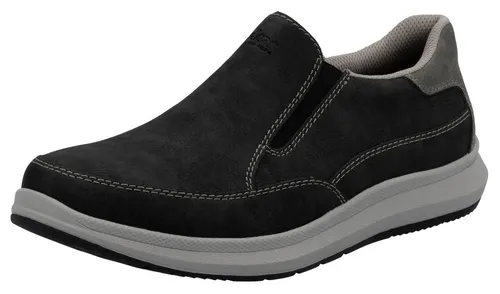 Rieker Herren Slipper - Komfortabler Halbschuh in Größe 44 EU - Schwarz - Herren-Slipper von Rieker mit Gummizug für perfekten Sitz. Extraweite H und herausnehmbare Einlegesohle sorgen für besten Tragekomfort.