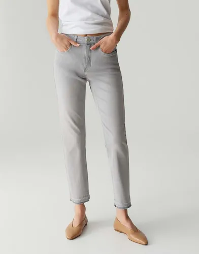 OPUS PANTS Damen Straight | Melly Sleek Straight Jeans Mid Rise mit Powerstretch Light Moon Grey, 40 L28