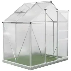 Westmann Aluminium Gewächshaus Flora 64 Silber 132x190x201 cm