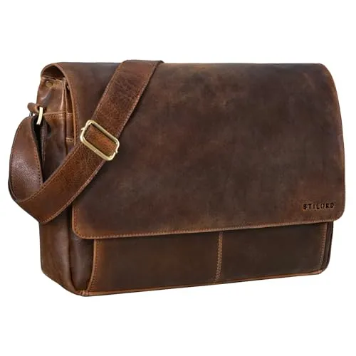 STILORD Como Vintage Umhängetasche aus Leder für Herren in braun von STILORD